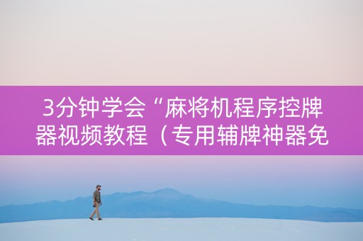 3分钟学会“麻将机程序控牌器视频教程（专用辅牌神器免安装）