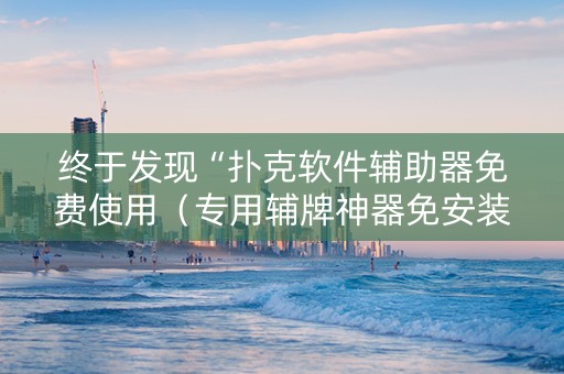 终于发现“扑克软件辅助器免费使用（专用辅牌神器免安装）