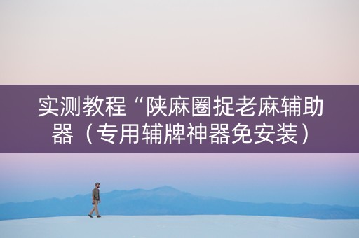 实测教程“陕麻圈捉老麻辅助器（专用辅牌神器免安装）