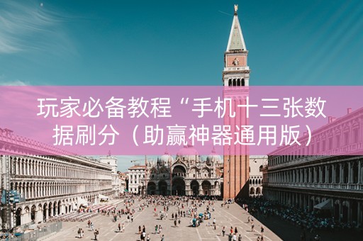 玩家必备教程“手机十三张数据刷分（助赢神器通用版）