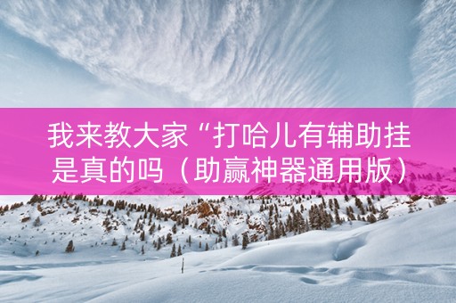我来教大家“打哈儿有辅助挂是真的吗（助赢神器通用版）