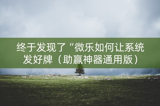 终于发现了“微乐如何让系统发好牌（助赢神器通用版）