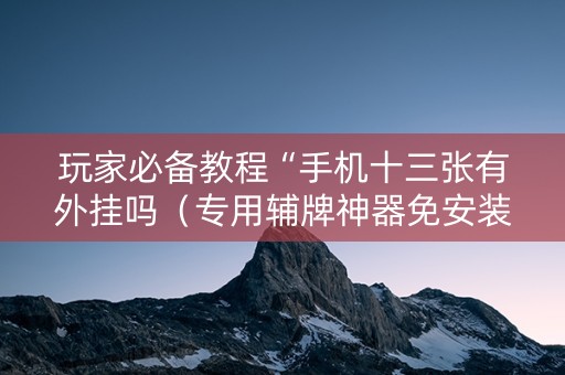 玩家必备教程“手机十三张有外挂吗（专用辅牌神器免安装）