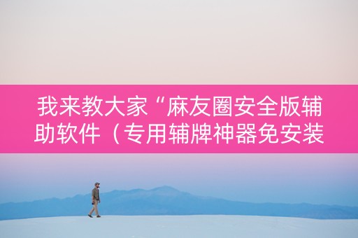 我来教大家“麻友圈安全版辅助软件（专用辅牌神器免安装）