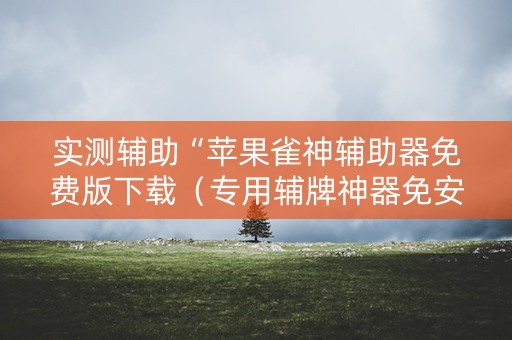 实测辅助“苹果雀神辅助器免费版下载（专用辅牌神器免安装）