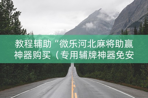 教程辅助“微乐河北麻将助赢神器购买（专用辅牌神器免安装）
