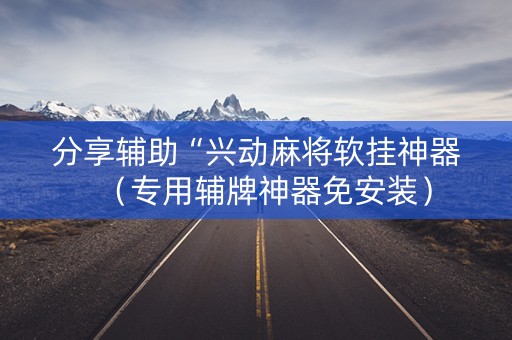 分享辅助“兴动麻将软挂神器（专用辅牌神器免安装）