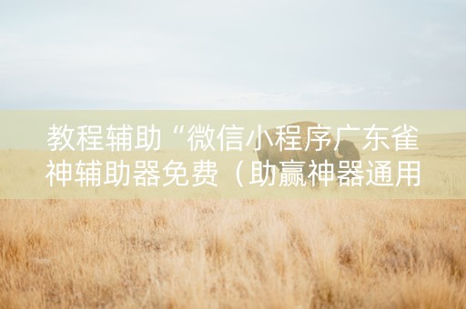 教程辅助“微信小程序广东雀神辅助器免费（助赢神器通用版）