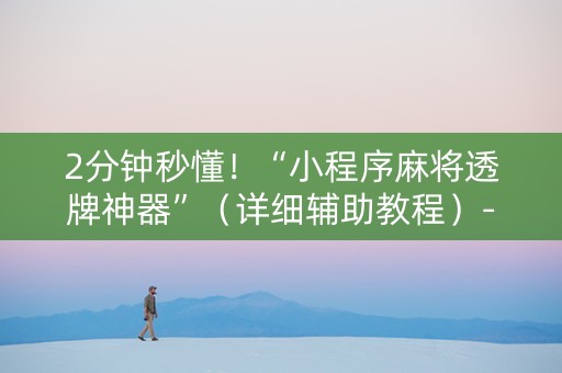 2分钟秒懂！“小程序麻将透牌神器”（详细辅助教程）-哔哩哔哩