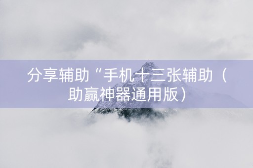 分享辅助“手机十三张辅助（助赢神器通用版）