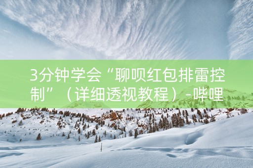 3分钟学会“聊呗红包排雷控制”（详细透视教程）-哔哩哔哩