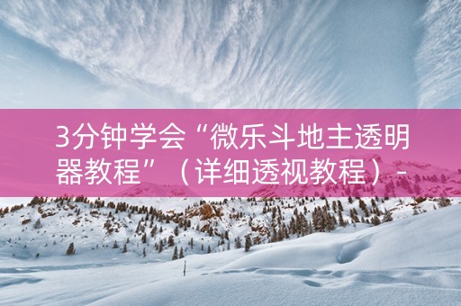3分钟学会“微乐斗地主透明器教程”（详细透视教程）-哔哩哔哩