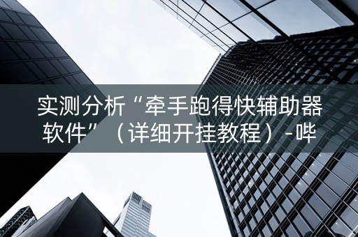 实测分析“牵手跑得快辅助器软件”（详细开挂教程）-哔哩哔哩