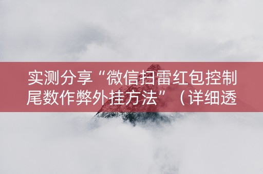 实测分享“微信扫雷红包控制尾数作弊外挂方法”（详细透视教程）-哔哩哔哩