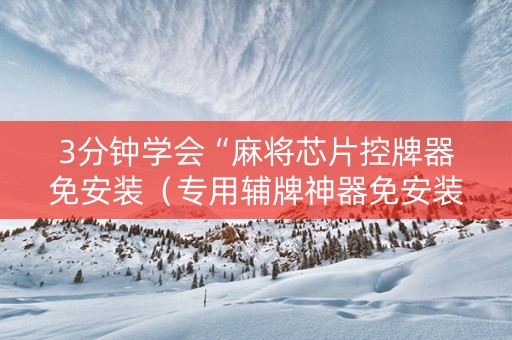 3分钟学会“麻将芯片控牌器免安装（专用辅牌神器免安装）