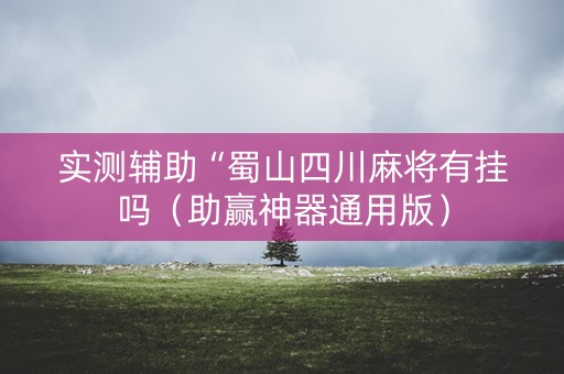 实测辅助“蜀山四川麻将有挂吗（助赢神器通用版）