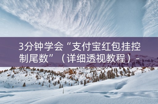 3分钟学会“支付宝红包挂控制尾数”（详细透视教程）-哔哩哔哩