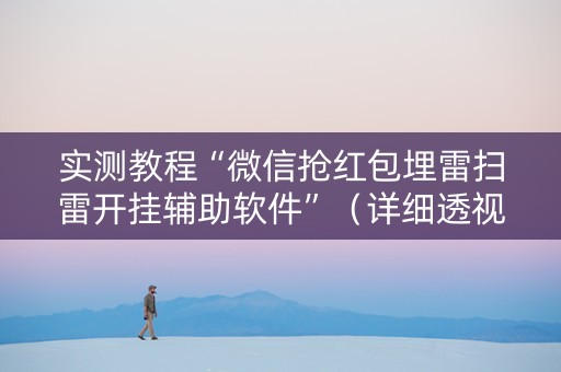 实测教程“微信抢红包埋雷扫雷开挂辅助软件”（详细透视教程）-哔哩哔哩