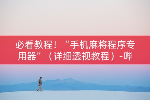 必看教程！“手机麻将程序专用器”（详细透视教程）-哔哩哔哩