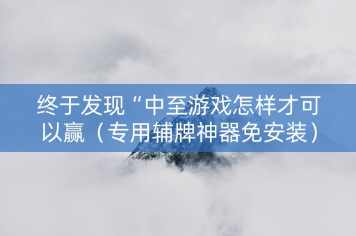 终于发现“中至游戏怎样才可以赢（专用辅牌神器免安装）