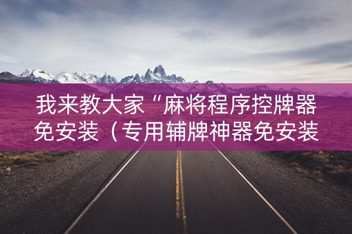 我来教大家“麻将程序控牌器免安装（专用辅牌神器免安装）