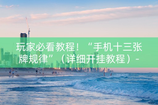玩家必看教程！“手机十三张牌规律”（详细开挂教程）-哔哩哔哩