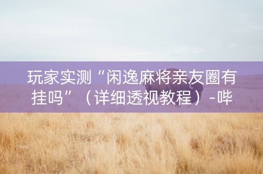 玩家实测“闲逸麻将亲友圈有挂吗”（详细透视教程）-哔哩哔哩