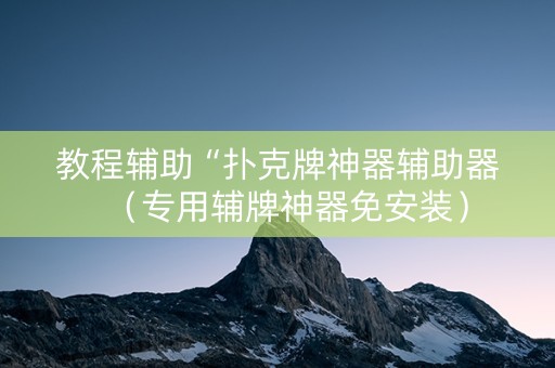 教程辅助“扑克牌神器辅助器（专用辅牌神器免安装）