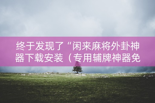 终于发现了“闲来麻将外卦神器下载安装（专用辅牌神器免安装）