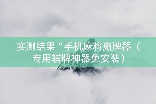 实测结果“手机麻将赢牌器（专用辅牌神器免安装）
