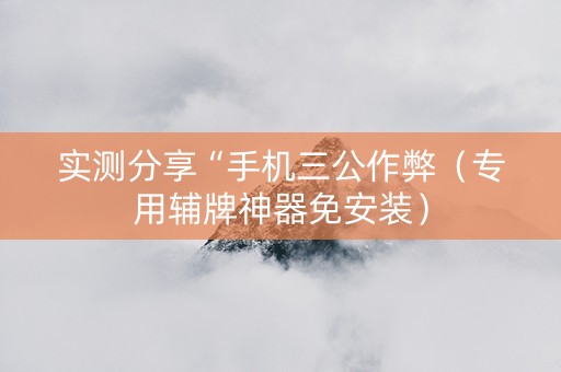 实测分享“手机三公作弊（专用辅牌神器免安装）