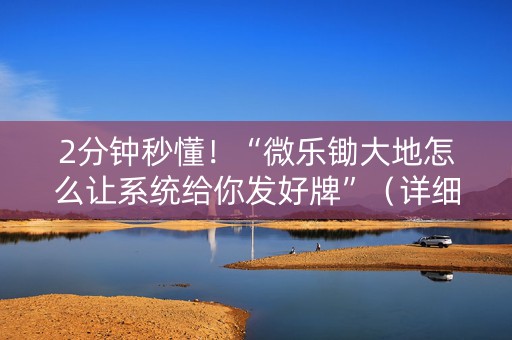 2分钟秒懂！“微乐锄大地怎么让系统给你发好牌”（详细辅助教程）-哔哩哔哩