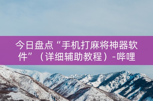 今日盘点“手机打麻将神器软件”（详细辅助教程）-哔哩哔哩