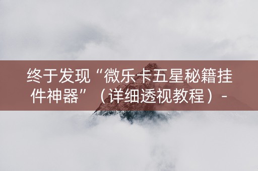 终于发现“微乐卡五星秘籍挂件神器”（详细透视教程）-哔哩哔哩