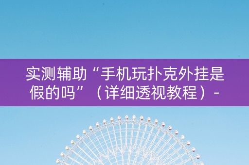 实测辅助“手机玩扑克外挂是假的吗”（详细透视教程）-哔哩哔哩