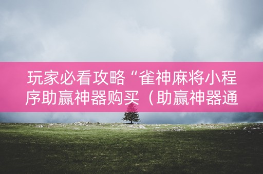 玩家必看攻略“雀神麻将小程序助赢神器购买（助赢神器通用版）