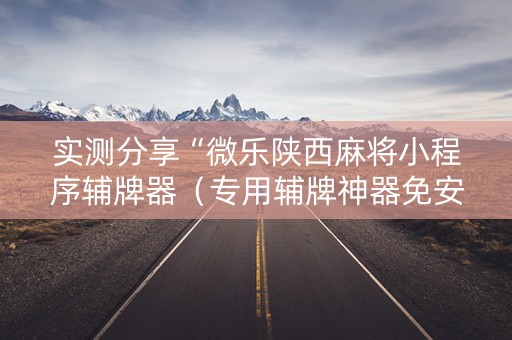 实测分享“微乐陕西麻将小程序辅牌器（专用辅牌神器免安装）