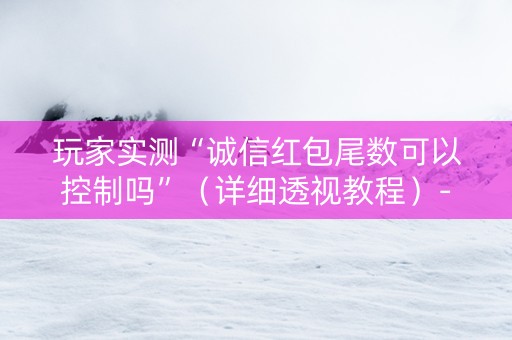 玩家实测“诚信红包尾数可以控制吗”（详细透视教程）-哔哩哔哩