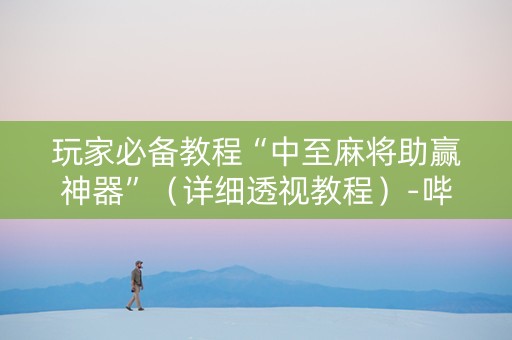 玩家必备教程“中至麻将助赢神器”（详细透视教程）-哔哩哔哩