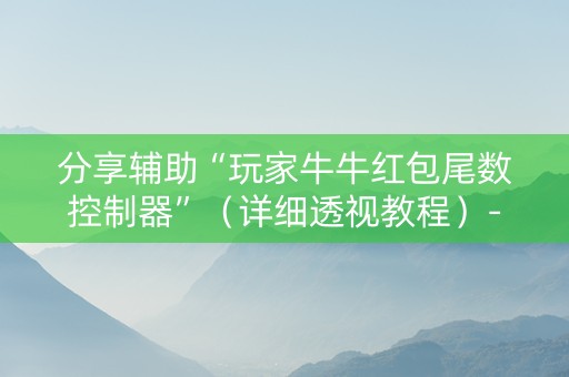 分享辅助“玩家牛牛红包尾数控制器”（详细透视教程）-哔哩哔哩