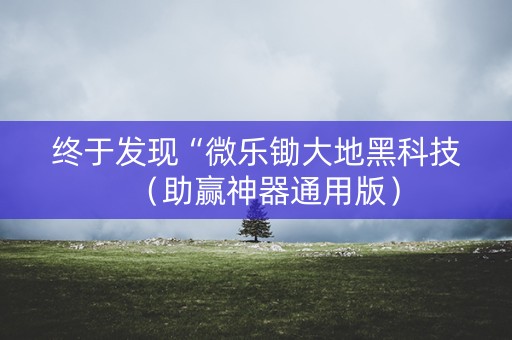 终于发现“微乐锄大地黑科技（助赢神器通用版）