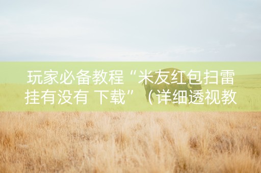 玩家必备教程“米友红包扫雷挂有没有 下载”（详细透视教程）-哔哩哔哩