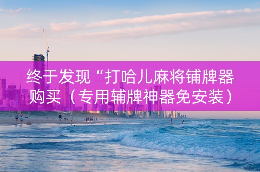终于发现“打哈儿麻将铺牌器购买（专用辅牌神器免安装）