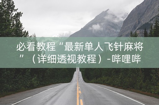 必看教程“最新单人飞针麻将”（详细透视教程）-哔哩哔哩