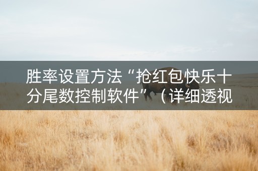 胜率设置方法“抢红包快乐十分尾数控制软件”（详细透视教程）-哔哩哔哩