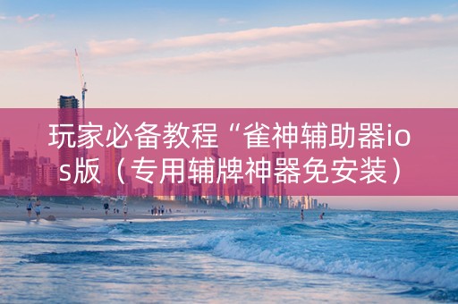 玩家必备教程“雀神辅助器ios版（专用辅牌神器免安装）