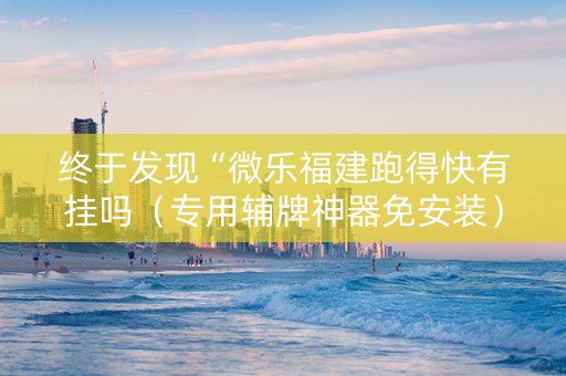 终于发现“微乐福建跑得快有挂吗（专用辅牌神器免安装）