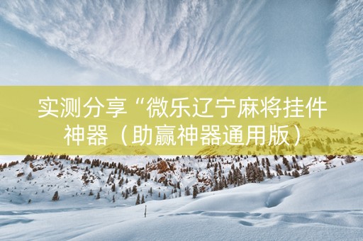 实测分享“微乐辽宁麻将挂件神器（助赢神器通用版）