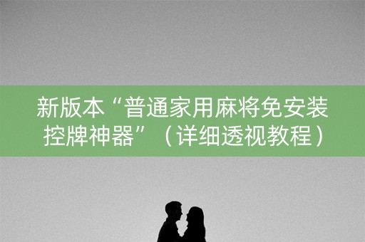 新版本“普通家用麻将免安装控牌神器”（详细透视教程）-哔哩哔哩