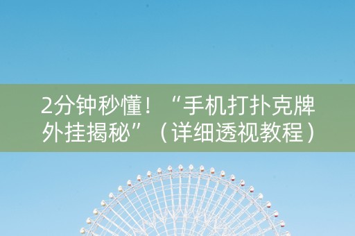 2分钟秒懂！“手机打扑克牌外挂揭秘”（详细透视教程）-哔哩哔哩
